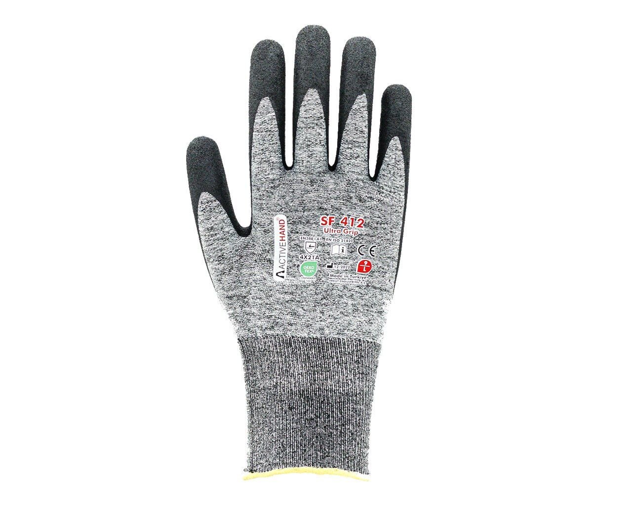 SF 412 GR/SY NO:9 KÖPÜK NİTRİL KAPLI SANDY FINISH POLYESTER ELDİVEN