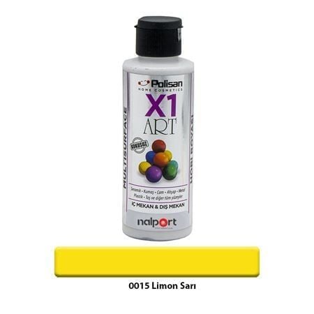 Polisan X1 Art Multisurface Hobi Boyası Limon Sarı 120 Ml.