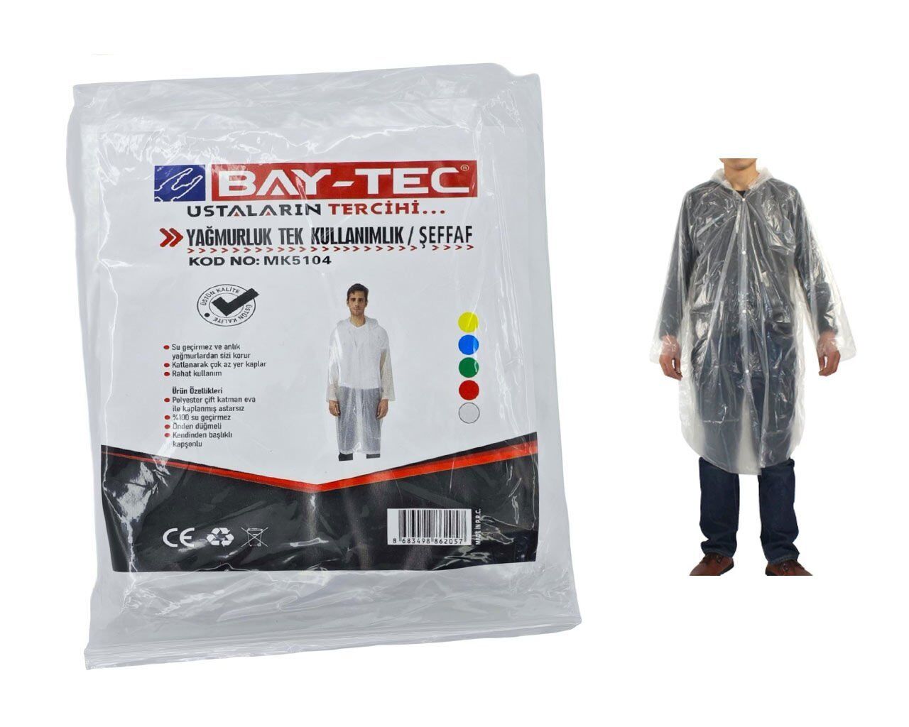 BAY-TEC MK5103 Yağmurluk Tek Kullanımlık Yeşil TANE ( Adet )  Alımda FİYAT :