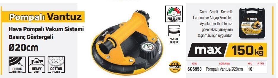 SGS POMPALI  VANTUZU 150 KG  SGS 958