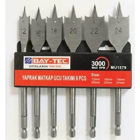 Bay-Tec Yaprak Matkap Ucu Takımı 6 Parça