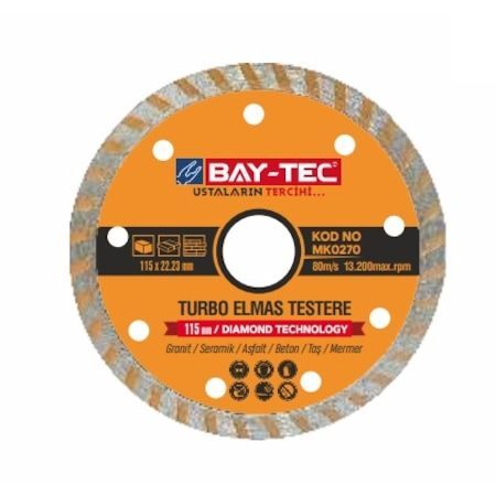 Bay-tec Turbo Elmas Testere 115x22-23 MM