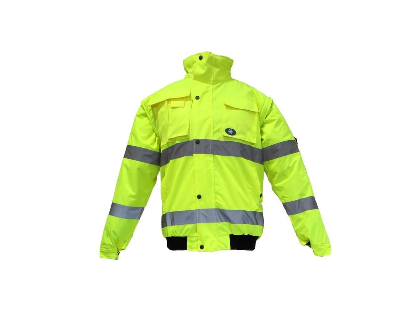 JUNIOR JN1021/P Waterproof Fosforlu Kolu Çıkmalı Polarlı Pilot Mont Sarı L beden