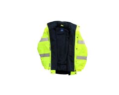 JUNIOR JN1021/P Waterproof Fosforlu Kolu Çıkmalı Polarlı Pilot Mont Sarı M beden