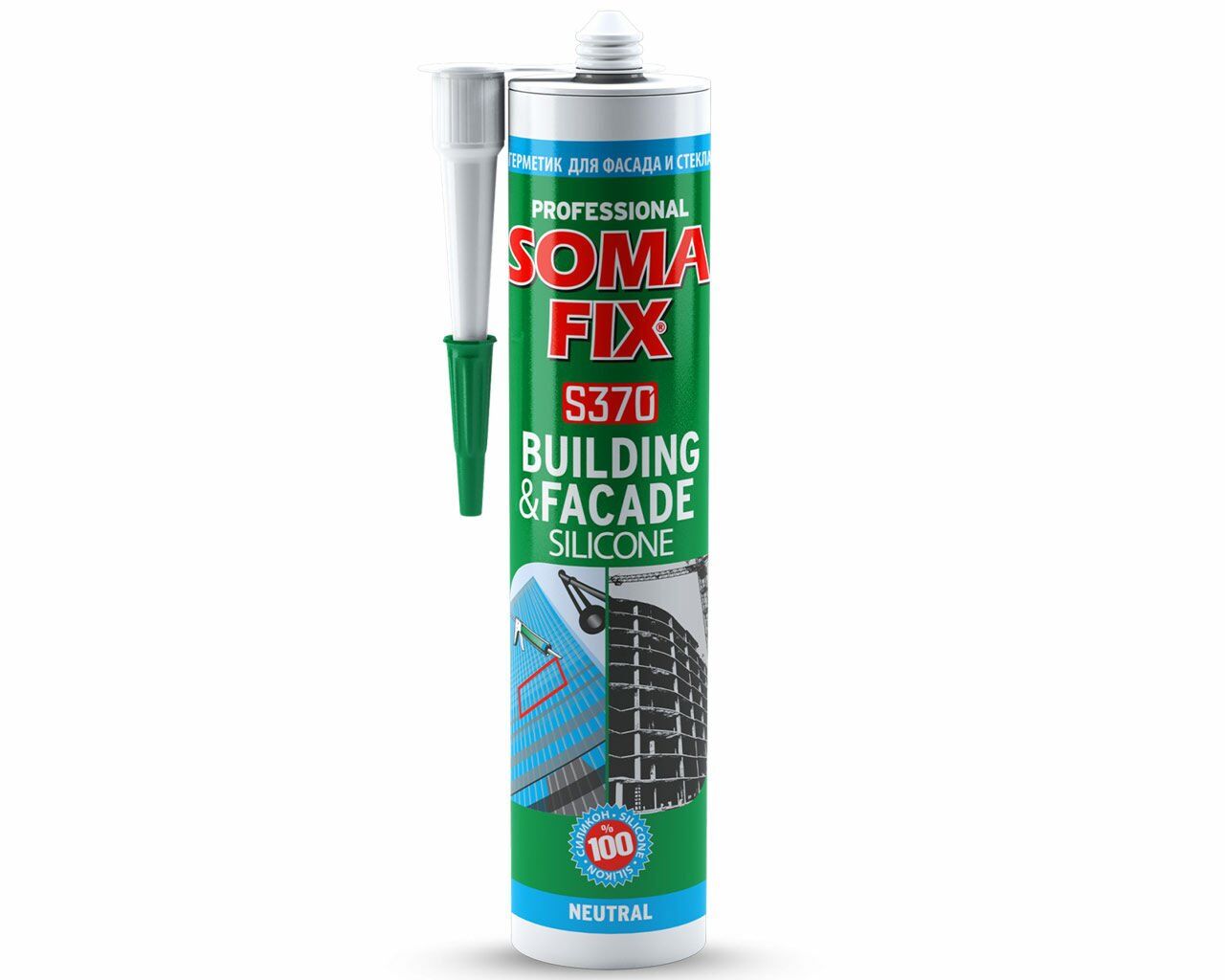 SOMAFİX S370 Yapı İnşaat ve Dış Cephe Silikonu Şeffaf 310ml 335gr