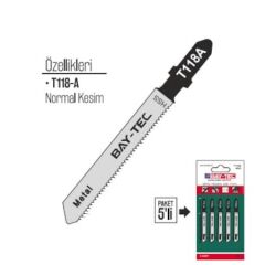 Bay-Tec Dekupaj Testere Ağzı Metal 5 Adet - T118-A