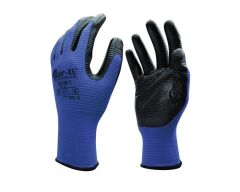 BAY-EL EL008 No:10 Siyah 1/2 Nitril Kaplı Zebra Örme Turuncu Extra Naylon Eldiven