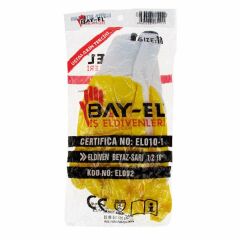 BAY-EL EL001 NO:10 Gri Nitril Kaplı Örme Beyaz Naylon Eldiven