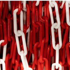 Plastik Zincir Kırmızı Beyaz Plastik Zincir