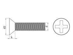 M6x16 mm Inox YHB Metrik Vida DIN 965