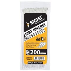 Cırt Kelepçe 3.6x200 mm 100 Adet Beyaz Kablo Bağı 3.6x20cm