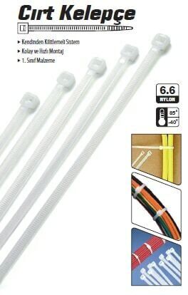 Cırt Kelepçe 4.8x200mm 100 Adet Beyaz 4.8x20cm