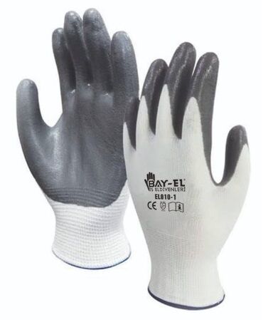BAYTEC BAYEL EL001 ELDİVEN EXTRA BEYAZ-GRİ NO:10