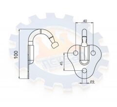 Kanca Saçlı 10mm Gergi Kanca 3 DELİKLİ HAZIR