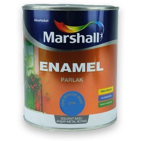 Marshall Enamel Parlak Ahşap Metal Boyası Boncuk Mavi 2,5 L