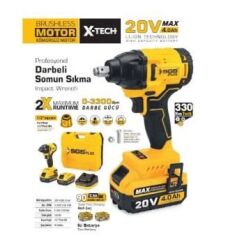 SGS 5502 DARBELİ SOMUN SIKMA SETİ KÖMÜRSÜZ MOTOR ŞARJLI BATARYALI