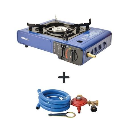 Nurgaz Portatif Ocak Mavi + Hortum Dedantör Set