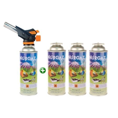 Nurgaz Fire Bırd Torch Kamp  Pürmüzü + 4 Ad. 220 Gr Tüp