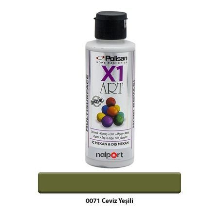 Polisan X1 Art Multisurface Hobi Boyası Ceviz Yeşili 120 Ml.
