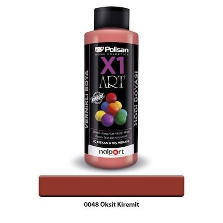 Polisan X1 Art Vernikli Hobi Boyası Oksit Kiremit 120 Ml.