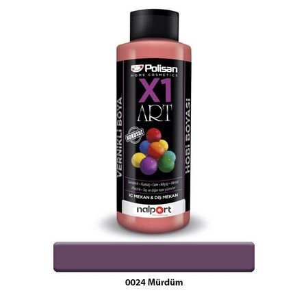 Polisan X1 Art Vernikli Hobi Boyası Mürdüm 120 Ml.