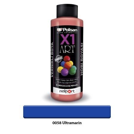 Polisan X1 Art Vernikli Hobi Boyası Ultramarin 120 Ml.