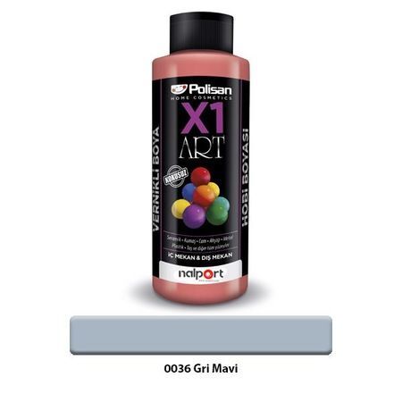 Polisan X1 Art Vernikli Hobi Boyası Gri Mavi 120 Ml.