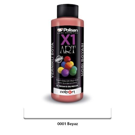 Polisan X1 Art Vernikli Hobi Boyası Beyaz 120 Ml.
