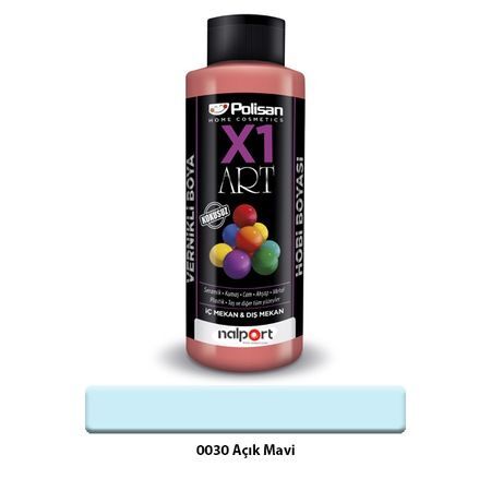 Polisan X1 Art Vernikli Hobi BoyasıAçık  Mavi 120 Ml.