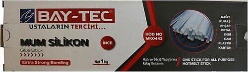 MK0442 Mum Silikon Çubuk Şeffaf İnce 7.3x300mm KG Ambalaj