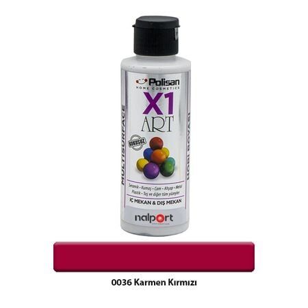 Polisan X1 Art Multisurface Hobi Boyası Karmen Kırmızı 120 Ml.