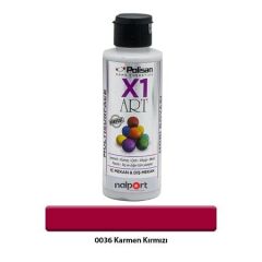Polisan X1 Art Multisurface Hobi Boyası Karmen Kırmızı 120 Ml.
