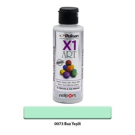 Polisan X1 Art Multisurface Hobi Boyası Buz Yeşili 120 Ml.
