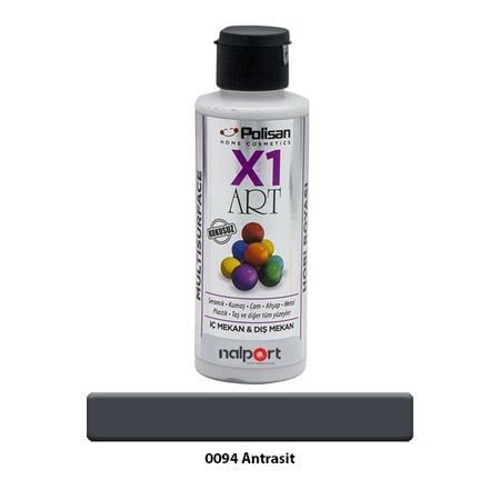 Polisan X1 Art Multisurface Hobi Boyası Antrasit 120 Ml.