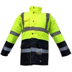 Junıor Jn1013 3xl Sarı- Lacivert Waterproof Fosforlu Oxford Parka