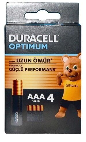 Duracell Pil Optimum İnce Kalem 4'lü AAA