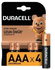 Duracell Pil Basic AAA Alkalin İnce Kalem 4'lü