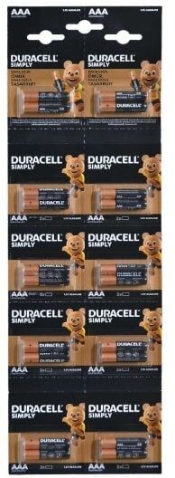 Duracell AAA Alkalin İnce Kalem Pil 20'li Kartela